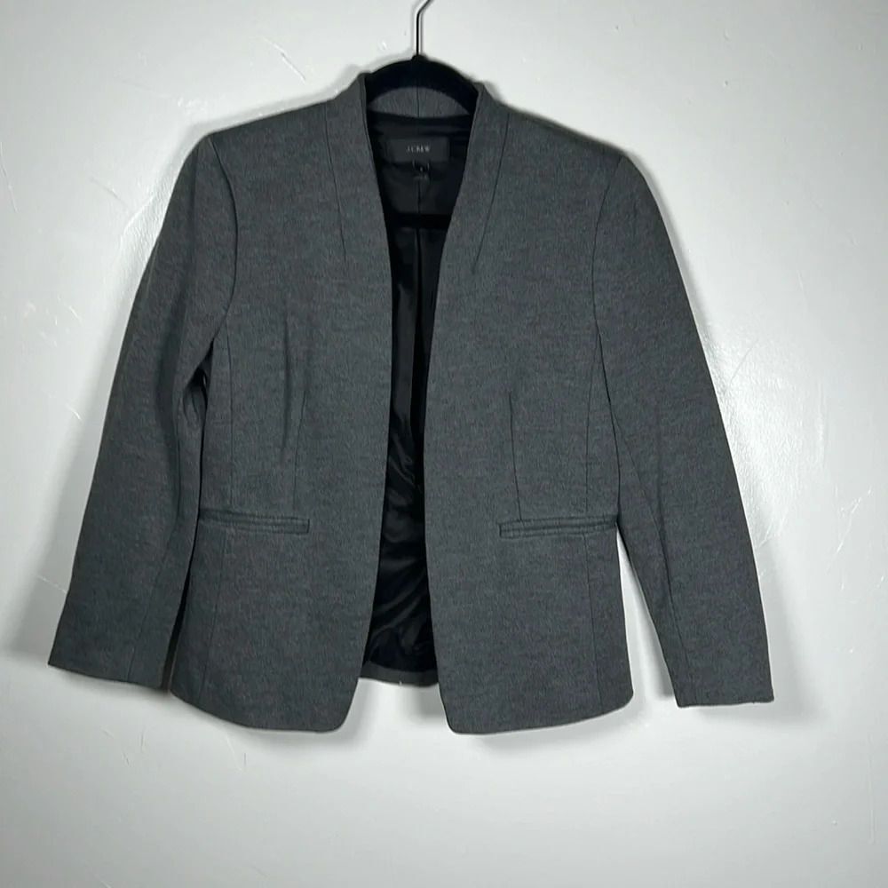J. Crew Going Out Blazer in Stretch Twill Size 6 Heather Dove Preppy Career Work